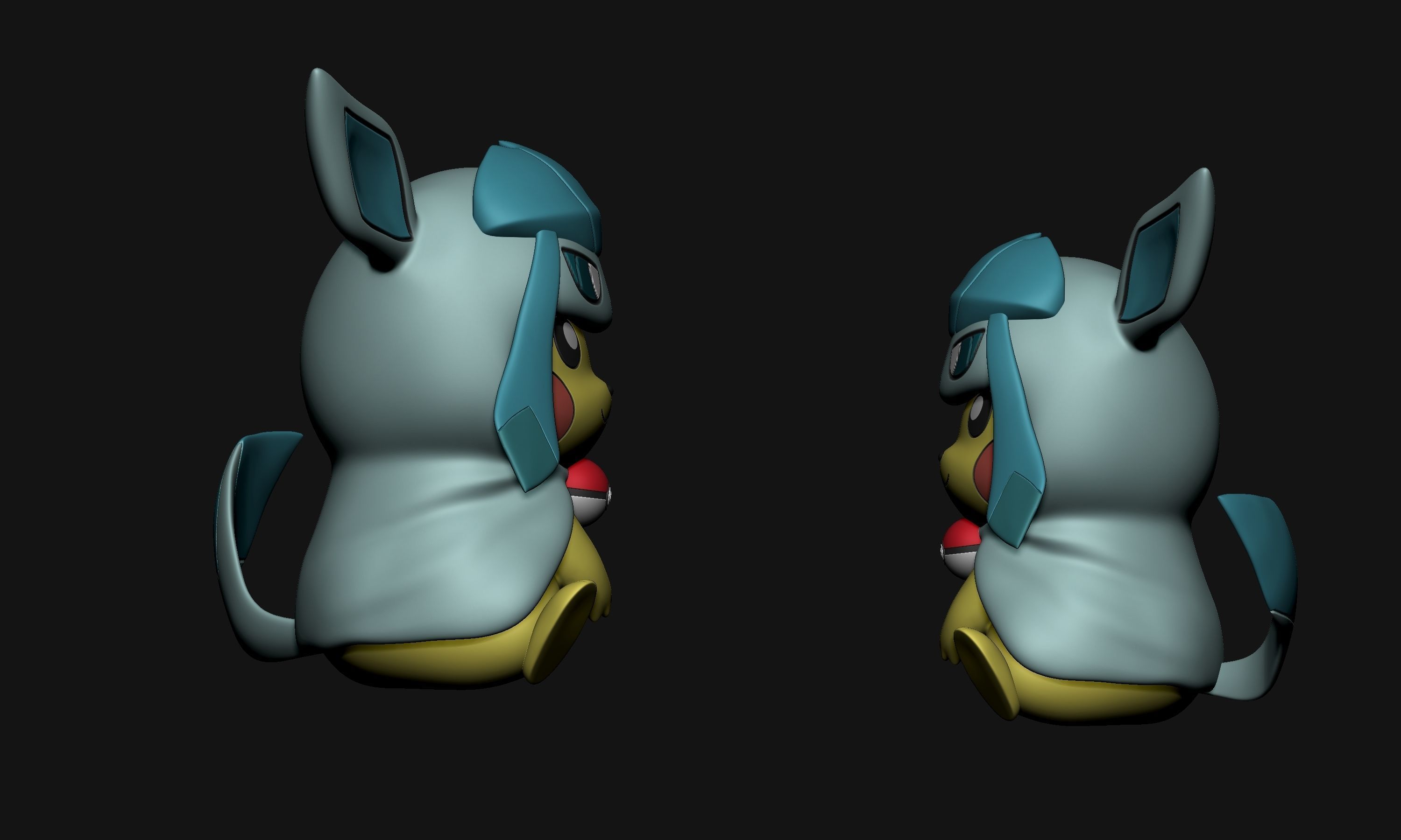 Pokemon - Pikachu Cosplay Poncho Glaceon Free 3D print model_2