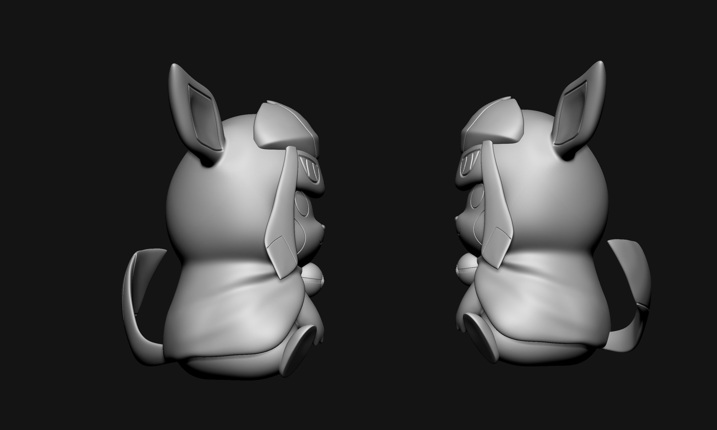 Pokemon - Pikachu Cosplay Poncho Glaceon Free 3D print model_5