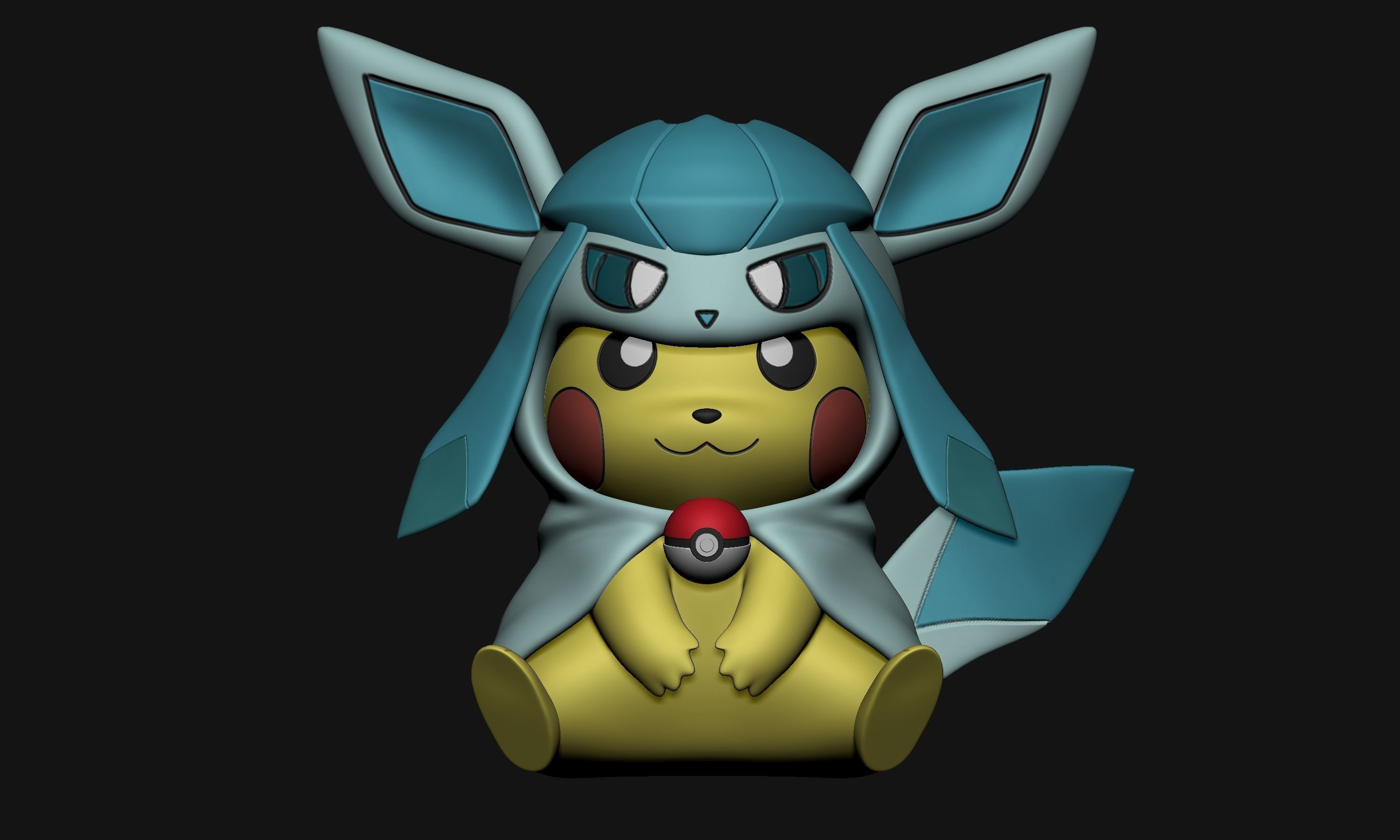 Pokemon - Pikachu Cosplay Poncho Glaceon Free 3D print model_1