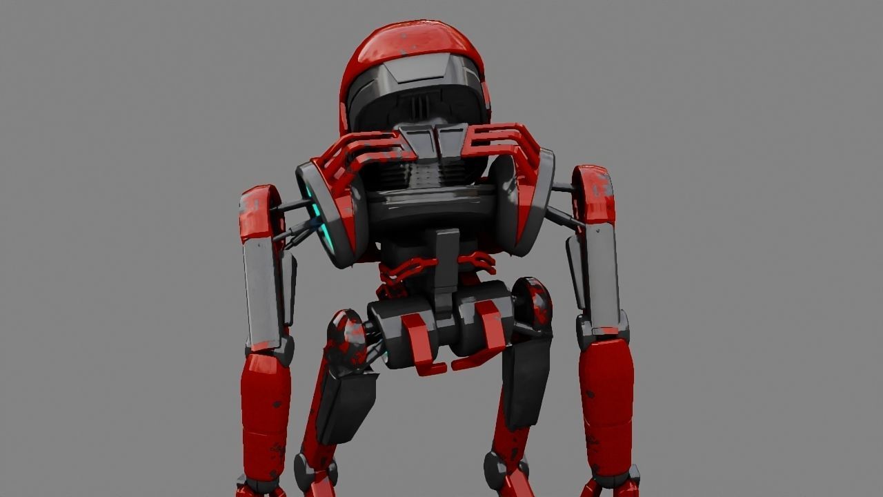Alien Bot rigged - animated 3D model_21