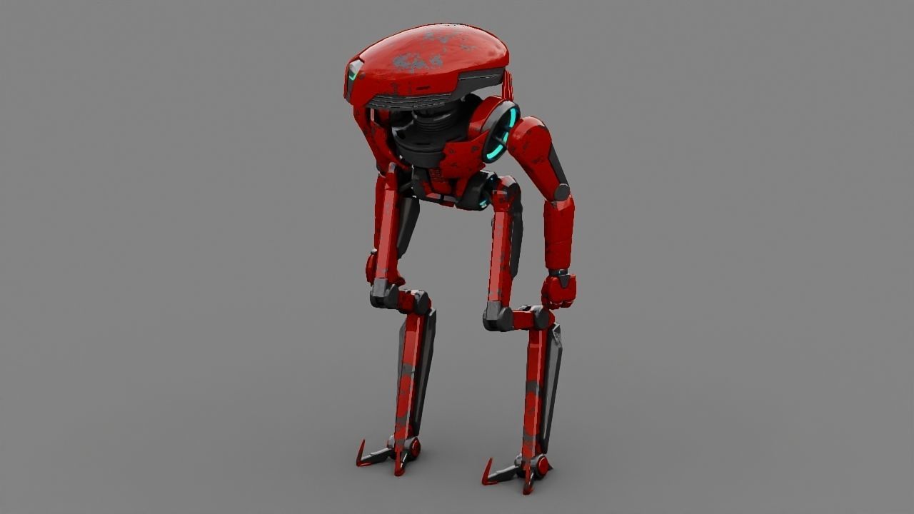 Alien Bot rigged - animated 3D model_15