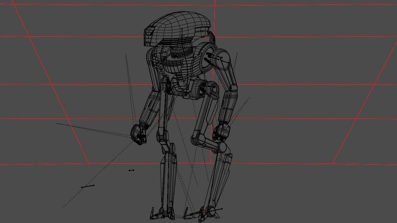 Alien Bot rigged - animated 3D model_35