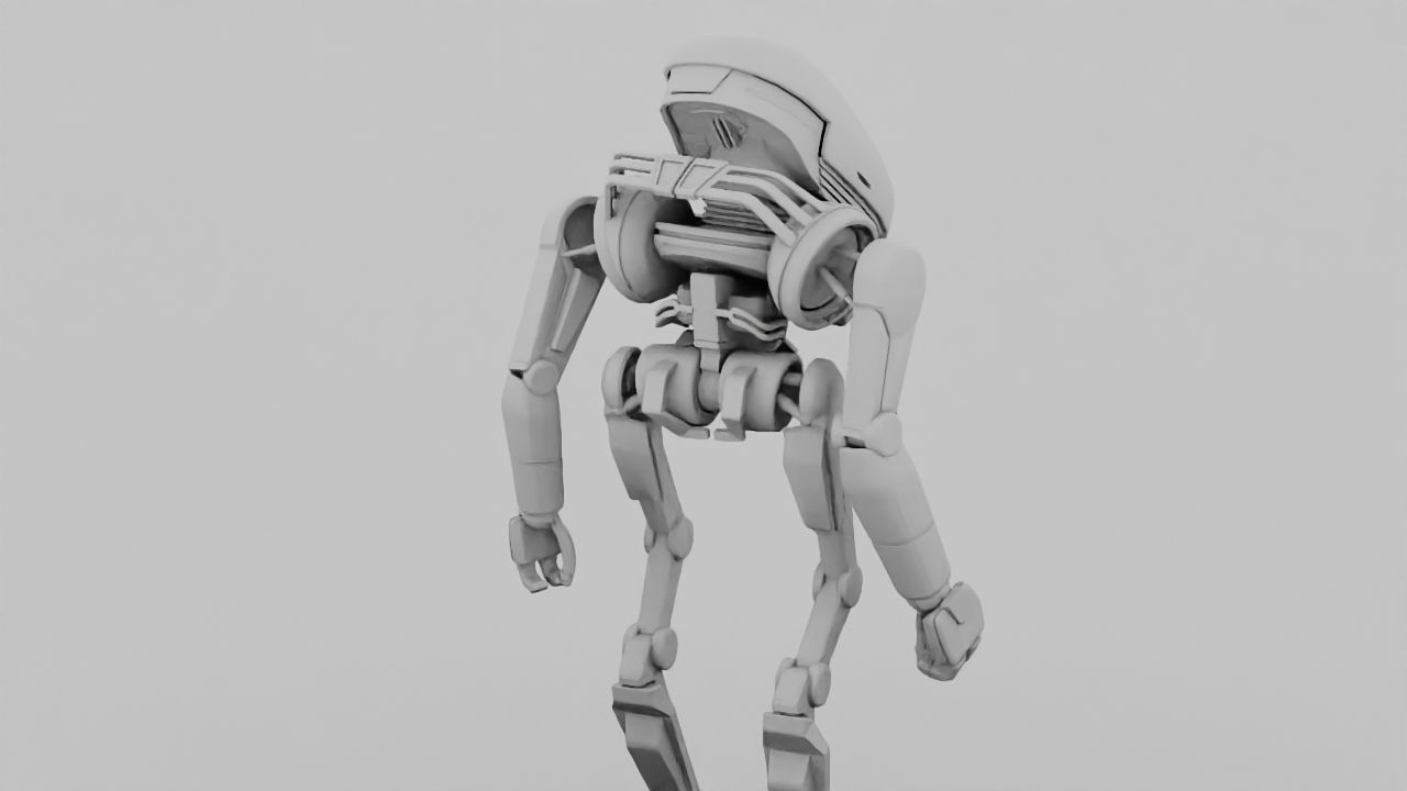 Alien Bot rigged - animated 3D model_29