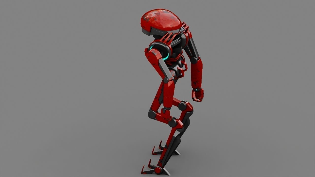 Alien Bot rigged - animated 3D model_12