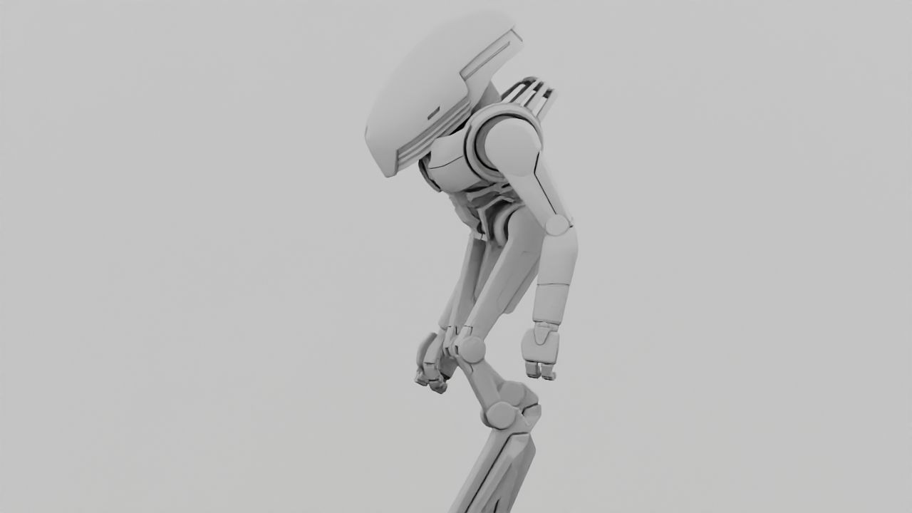 Alien Bot rigged - animated 3D model_27
