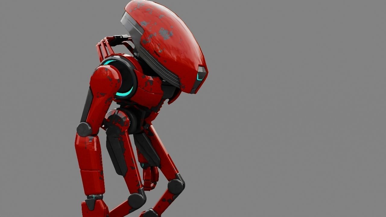 Alien Bot rigged - animated 3D model_18