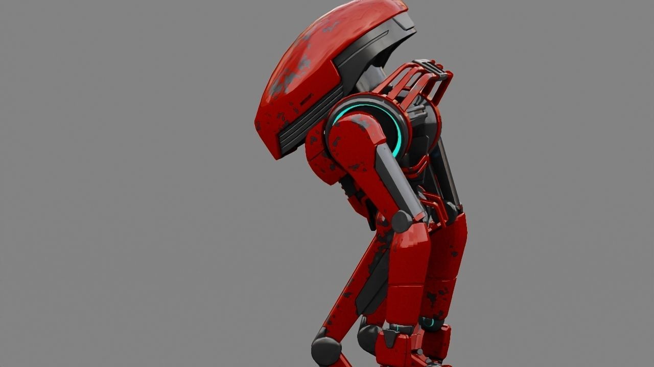Alien Bot rigged - animated 3D model_22