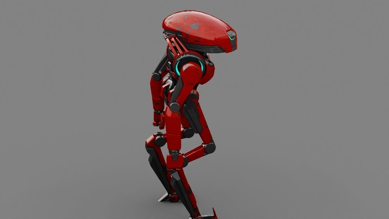 Alien Bot rigged - animated 3D model_7