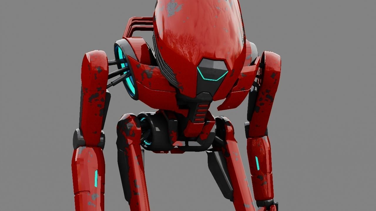 Alien Bot rigged - animated 3D model_24