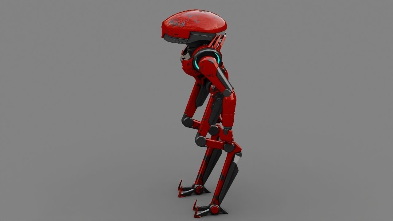 Alien Bot rigged - animated 3D model_13