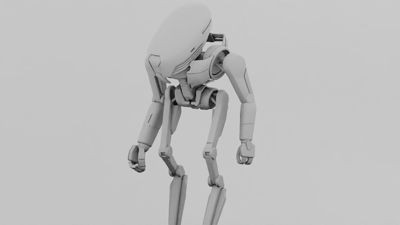 Alien Bot rigged - animated 3D model_26