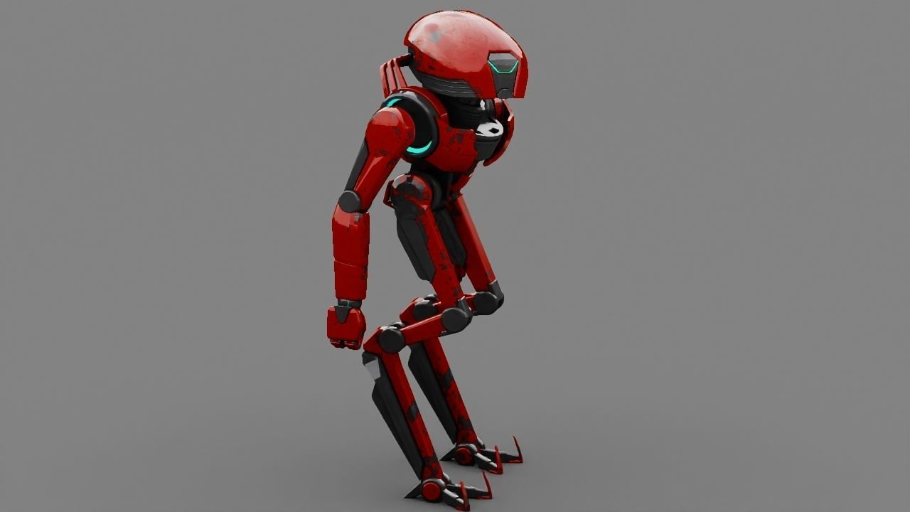 Alien Bot rigged - animated 3D model_5