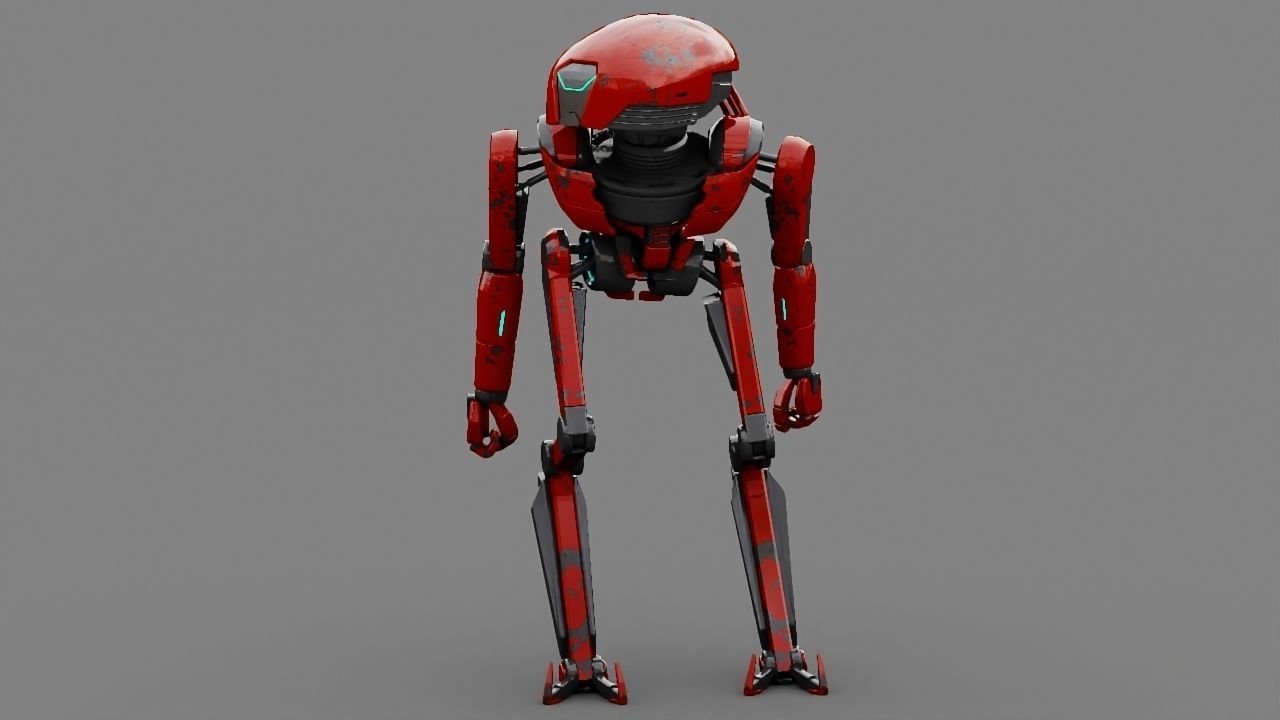 Alien Bot rigged - animated 3D model_2