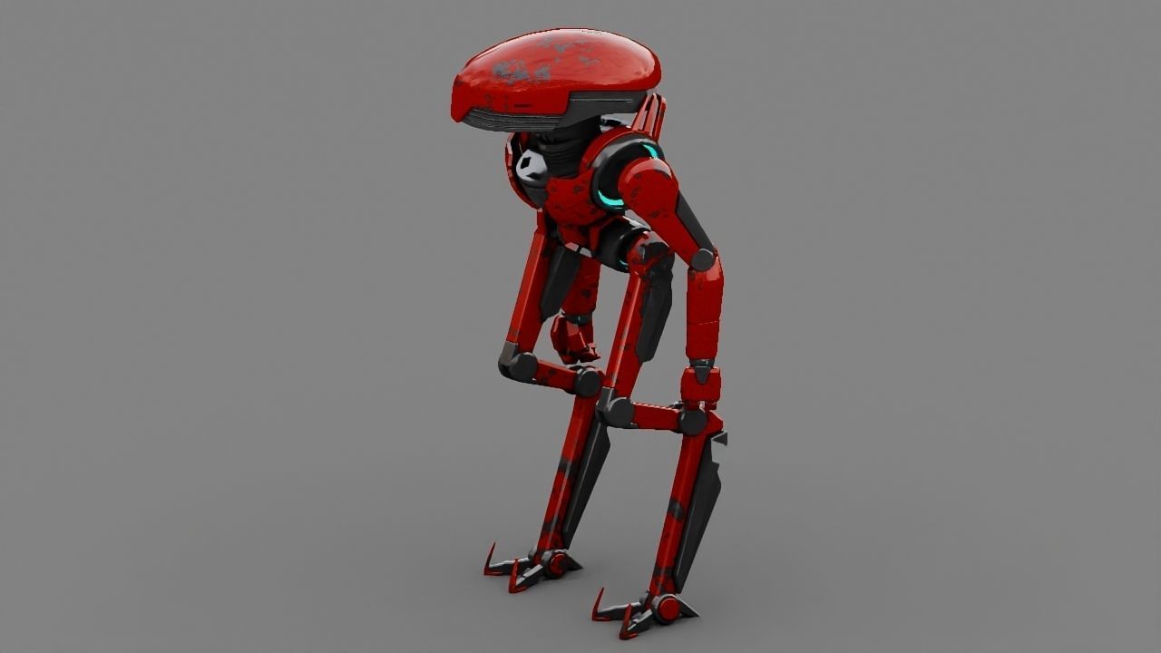 Alien Bot rigged - animated 3D model_14
