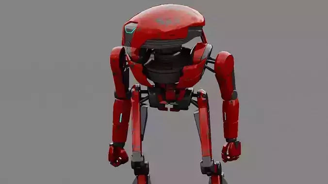 Alien Bot rigged - animated 3D model