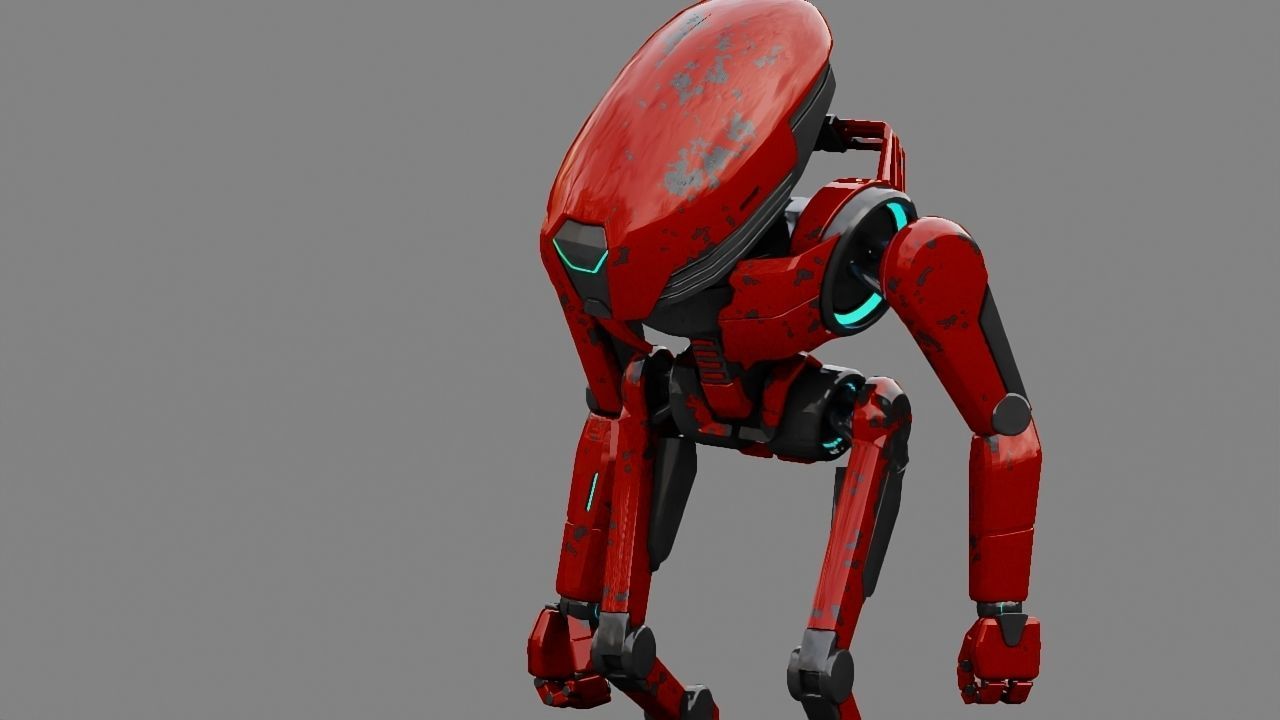 Alien Bot rigged - animated 3D model_23