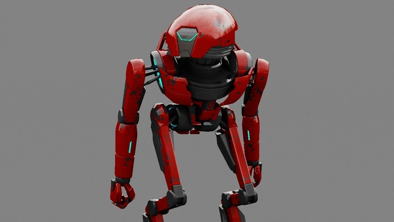 Alien Bot rigged - animated 3D model_16