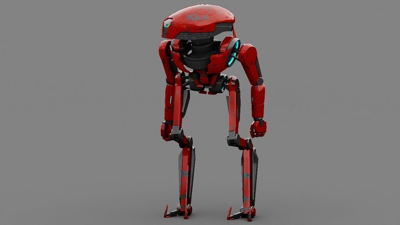 Alien Bot rigged - animated 3D model_1