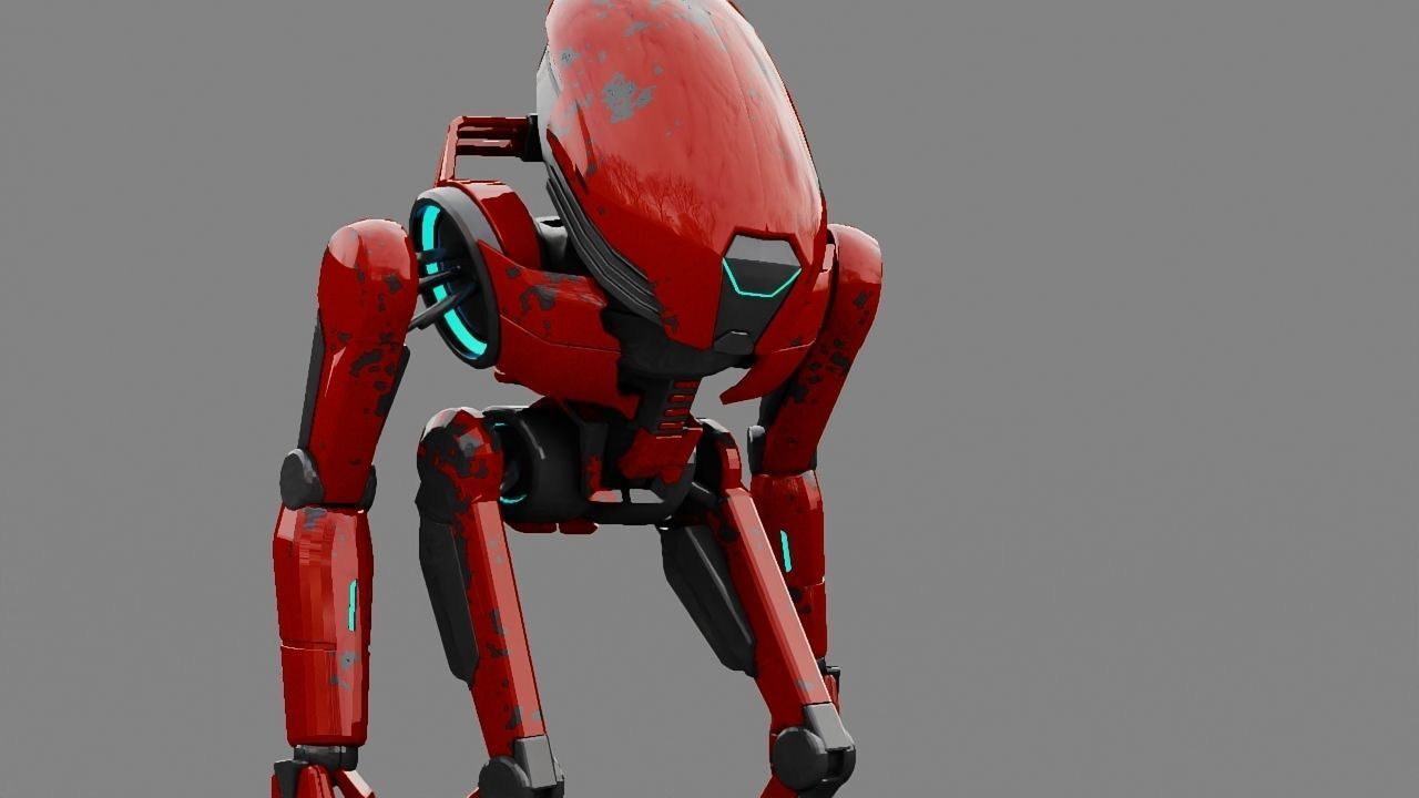 Alien Bot rigged - animated 3D model_17