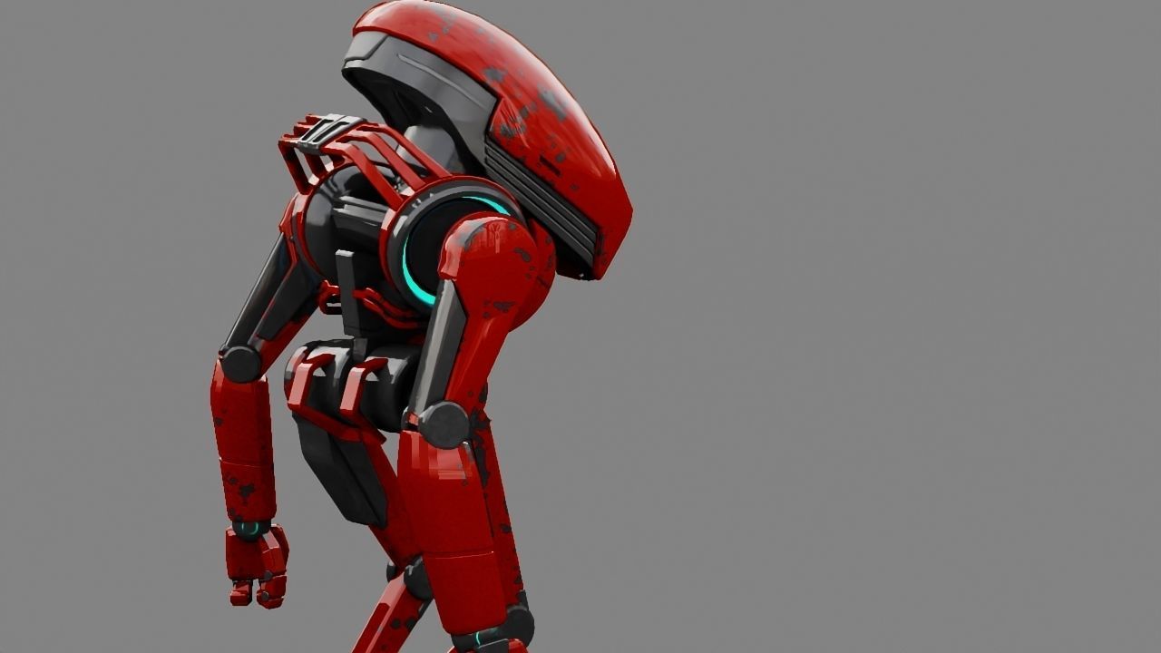 Alien Bot rigged - animated 3D model_19