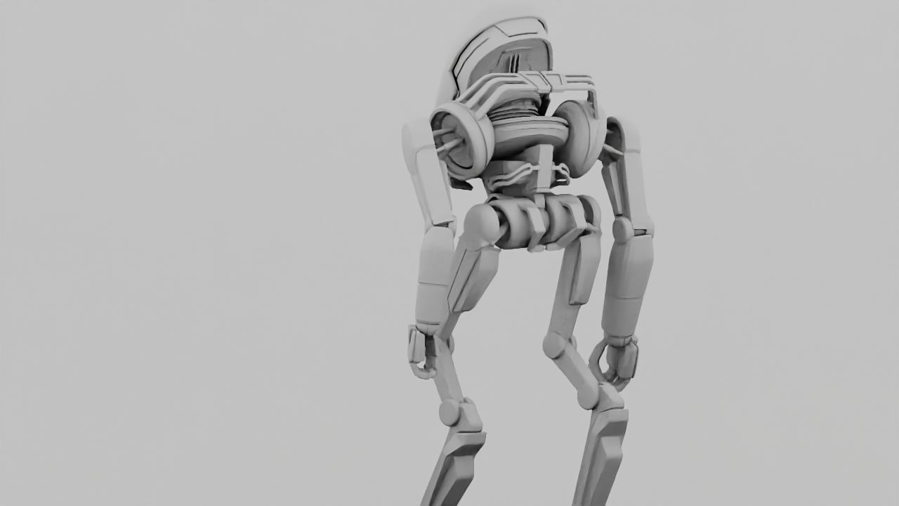 Alien Bot rigged - animated 3D model_28