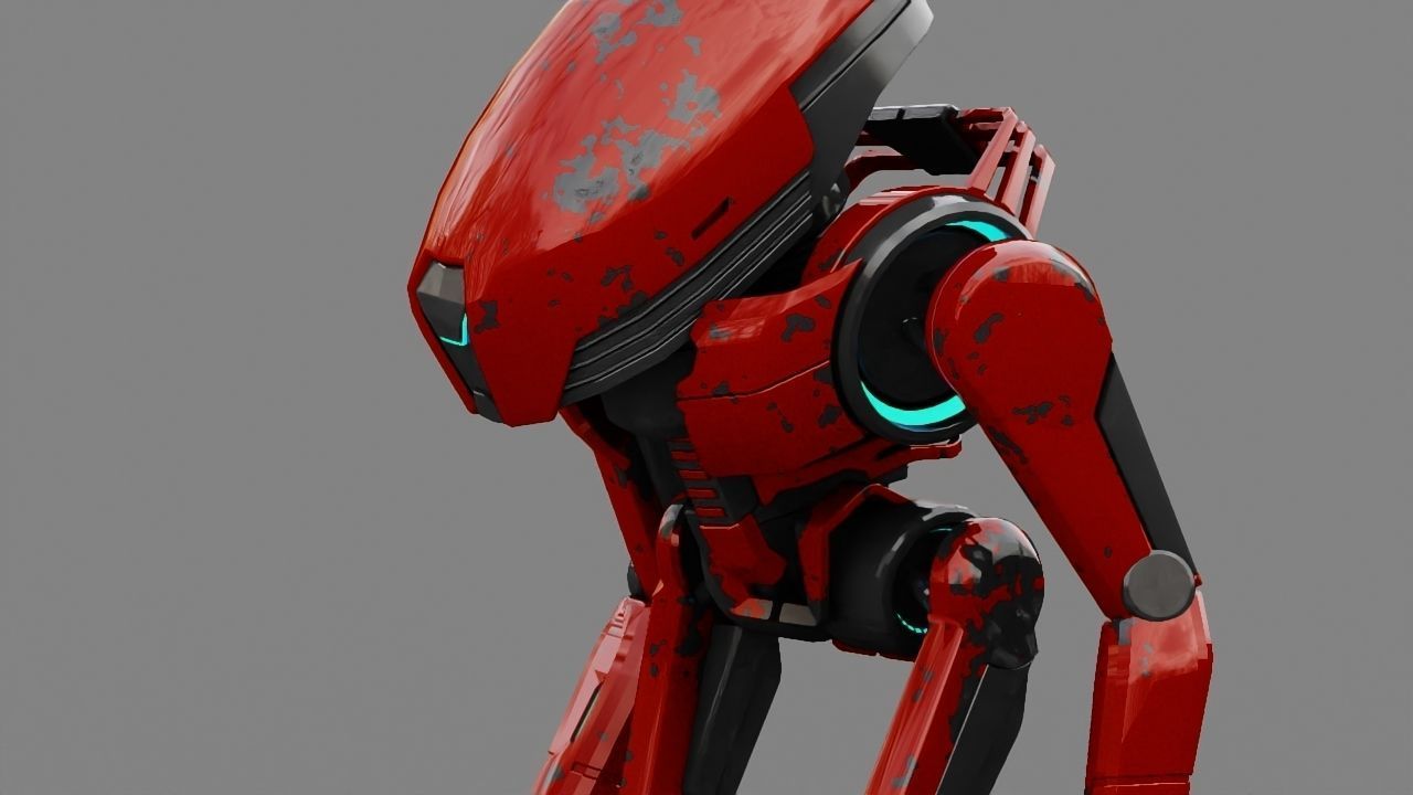 Alien Bot rigged - animated 3D model_25