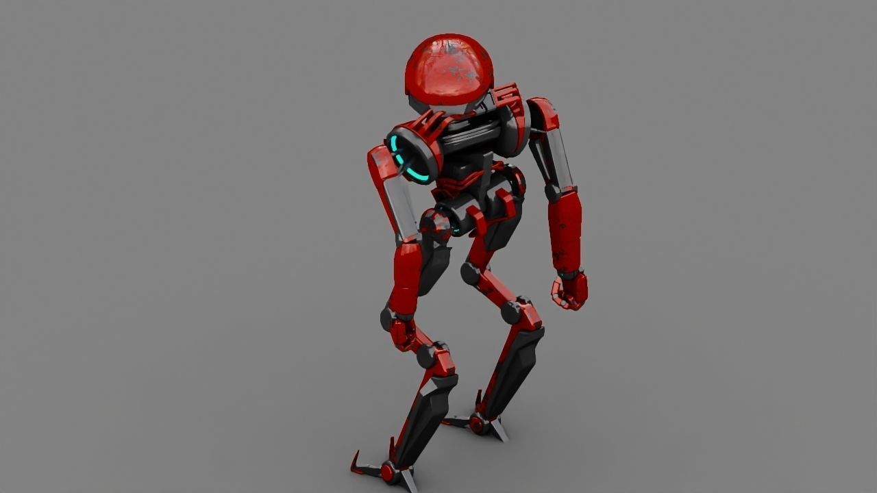 Alien Bot rigged - animated 3D model_11