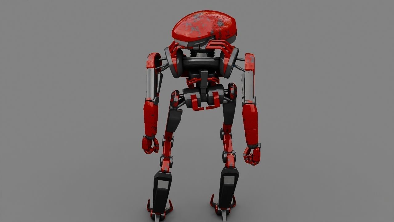 Alien Bot rigged - animated 3D model_10