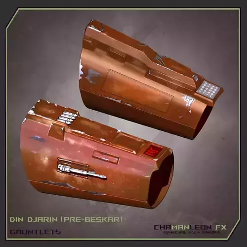 Din Djarin Mandalorian Pre Beskar Gauntlets Cosplay Armor 3D print model