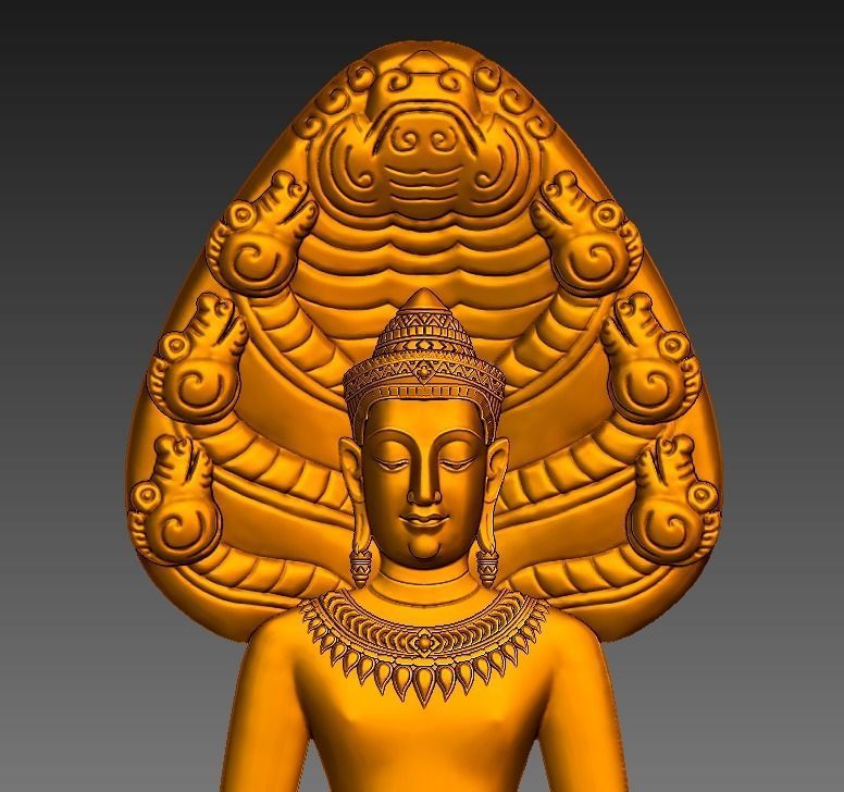 Buddha naga Thailand style  3D print model_1
