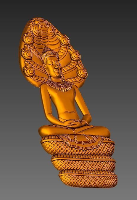 Buddha naga Thailand style  3D print model_2