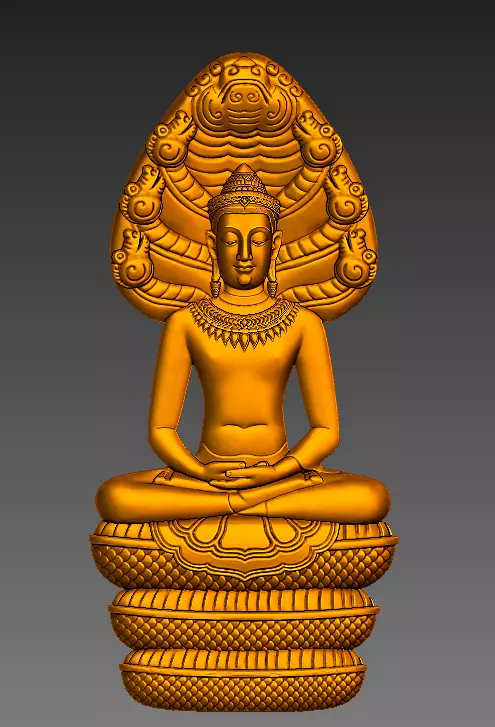 Buddha naga Thailand style  3D print model_0