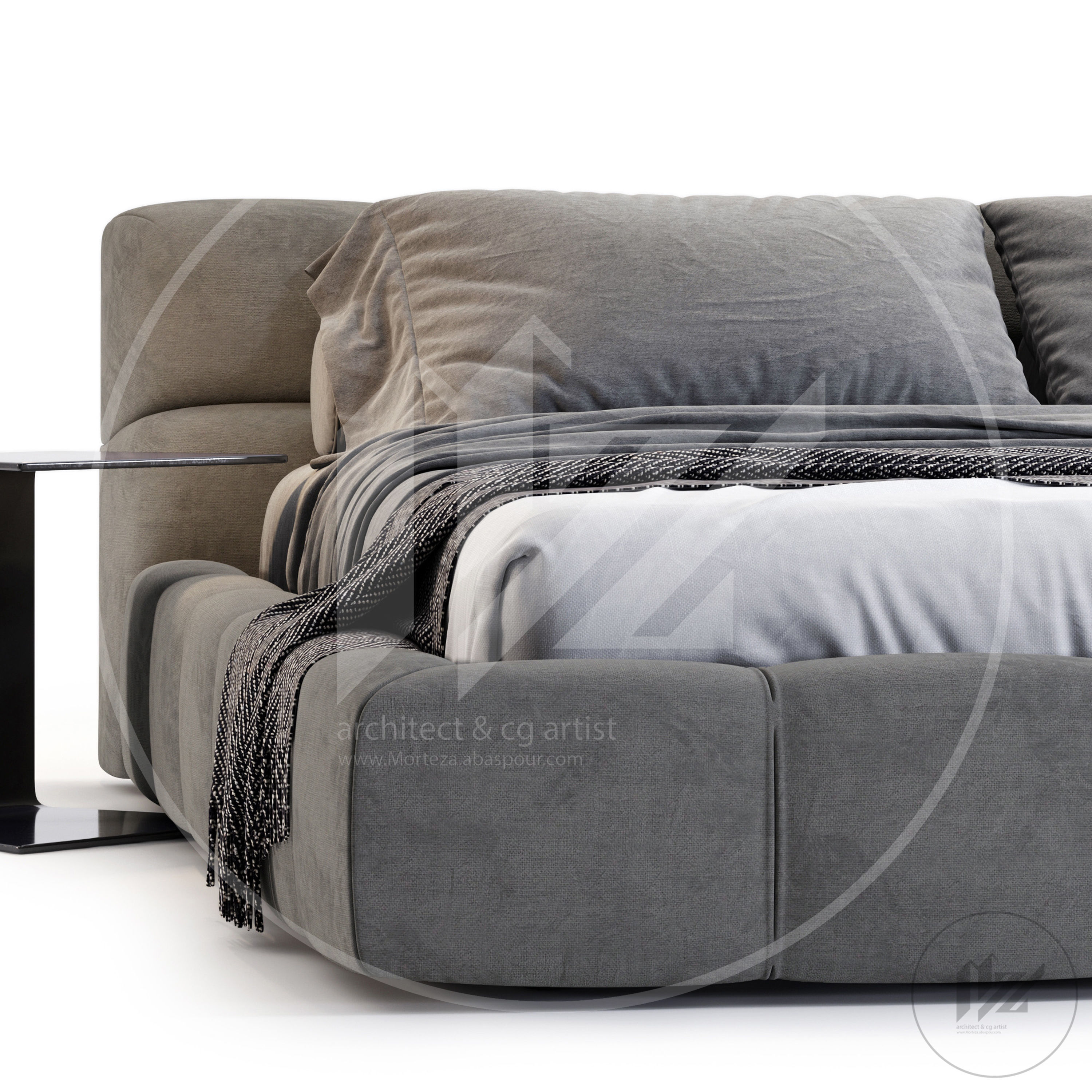 B And B Italia Tufty Bed 3D model_4