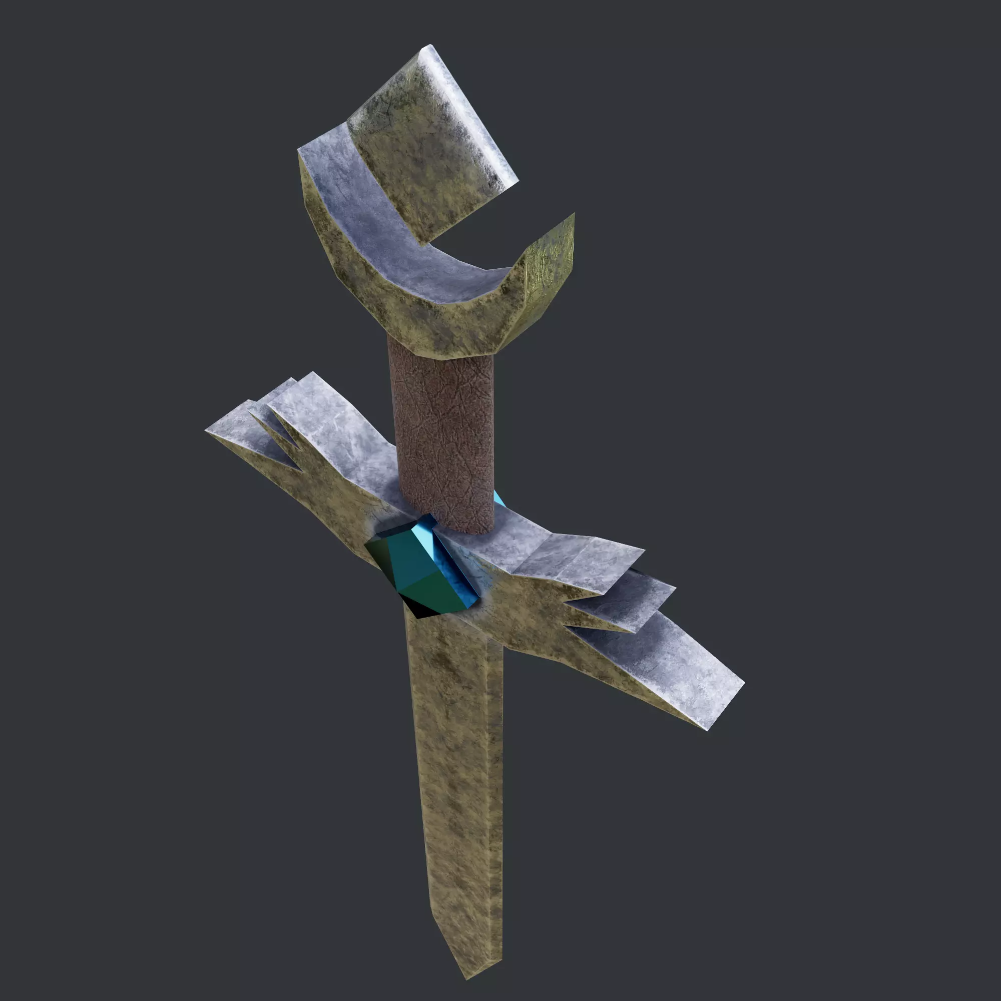 PBR Low poly game ready concept sword Low-poly 3D model_0