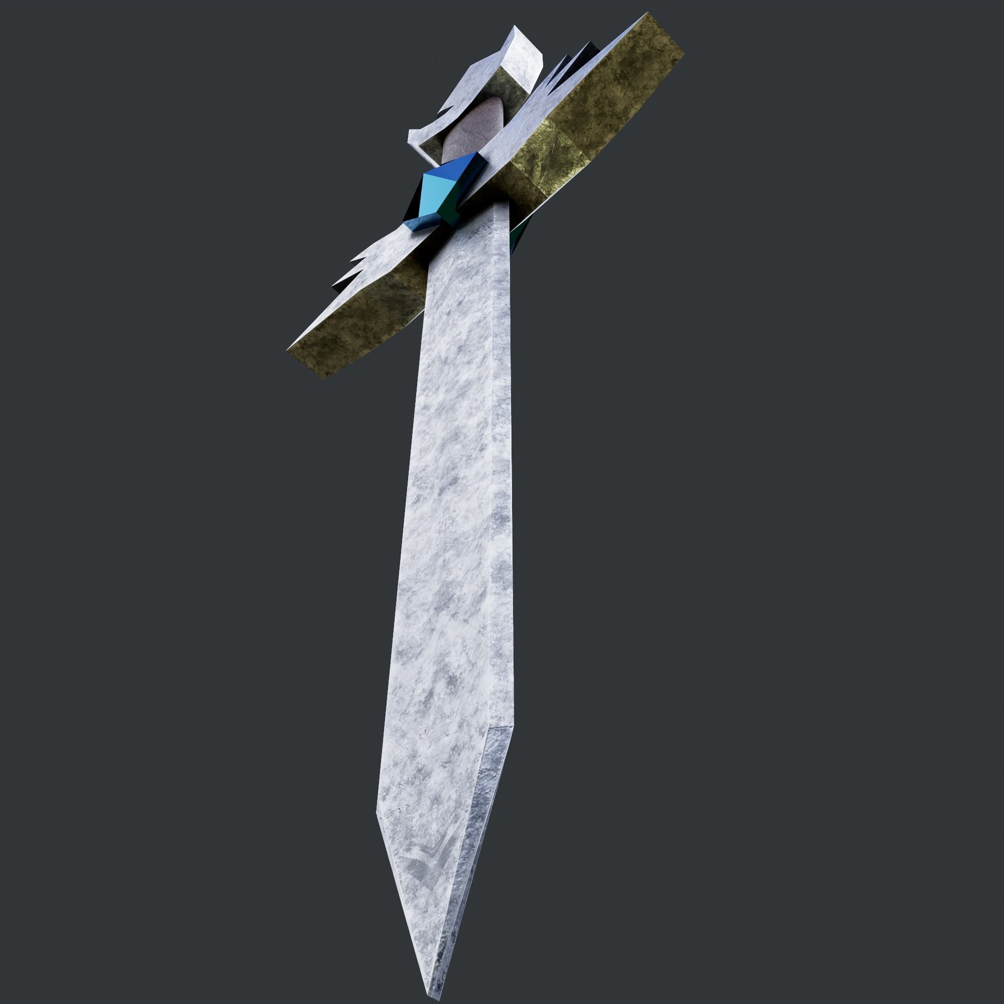 PBR Low poly game ready concept sword Low-poly 3D model_9