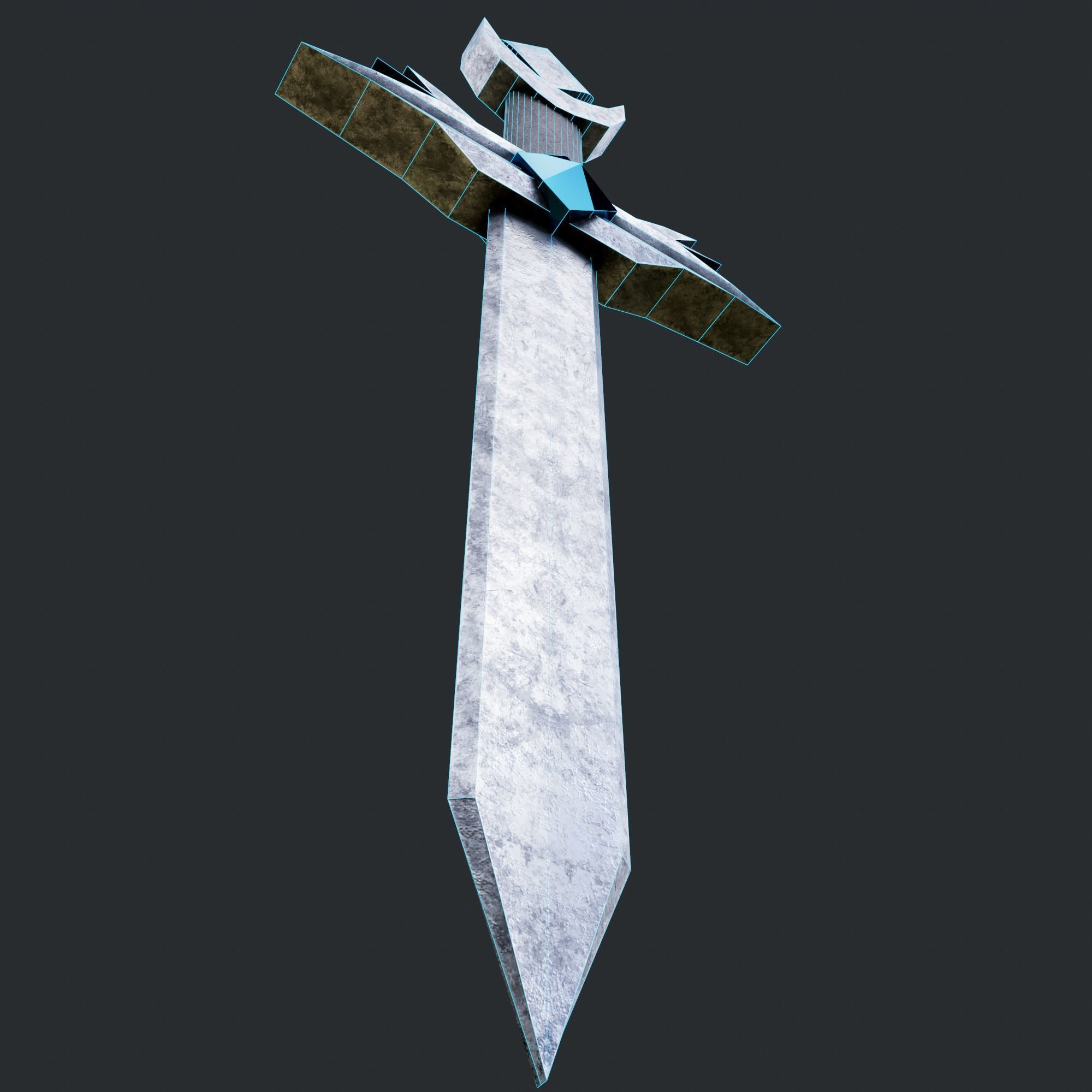 PBR Low poly game ready concept sword Low-poly 3D model_6
