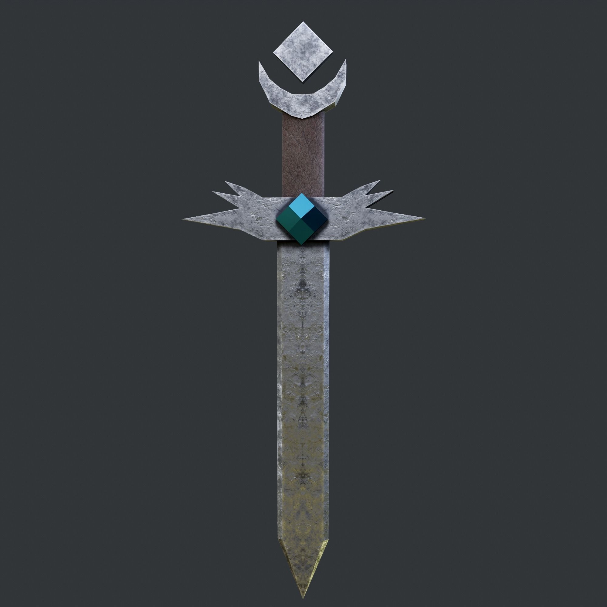 PBR Low poly game ready concept sword Low-poly 3D model_7