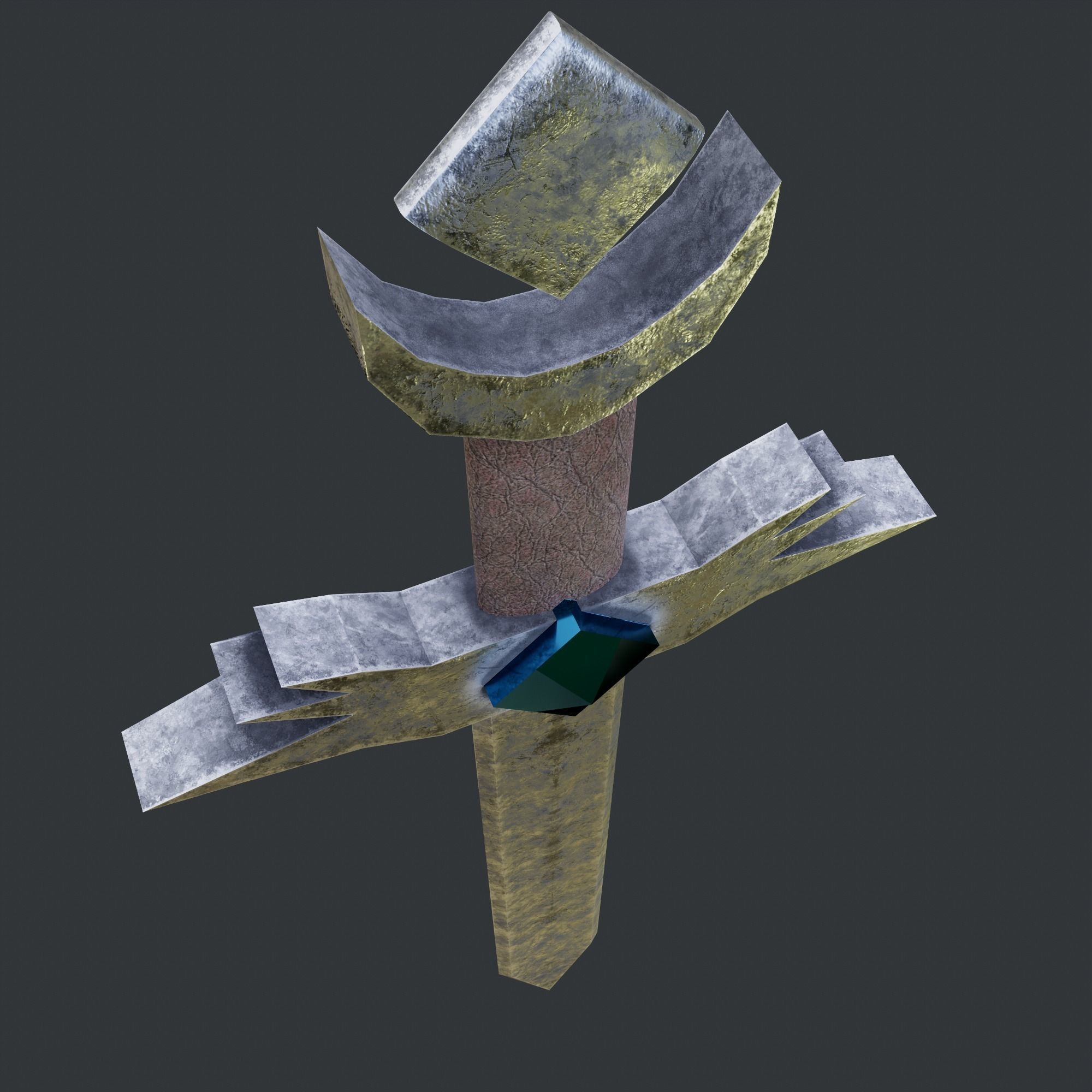 PBR Low poly game ready concept sword Low-poly 3D model_11