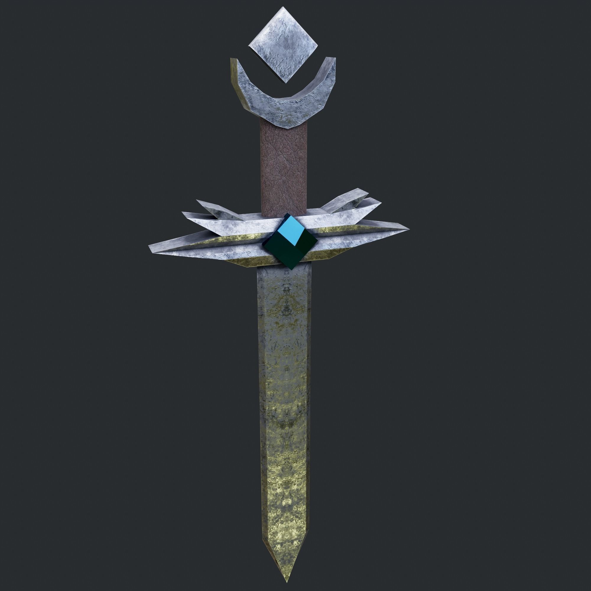 PBR Low poly game ready concept sword Low-poly 3D model_3