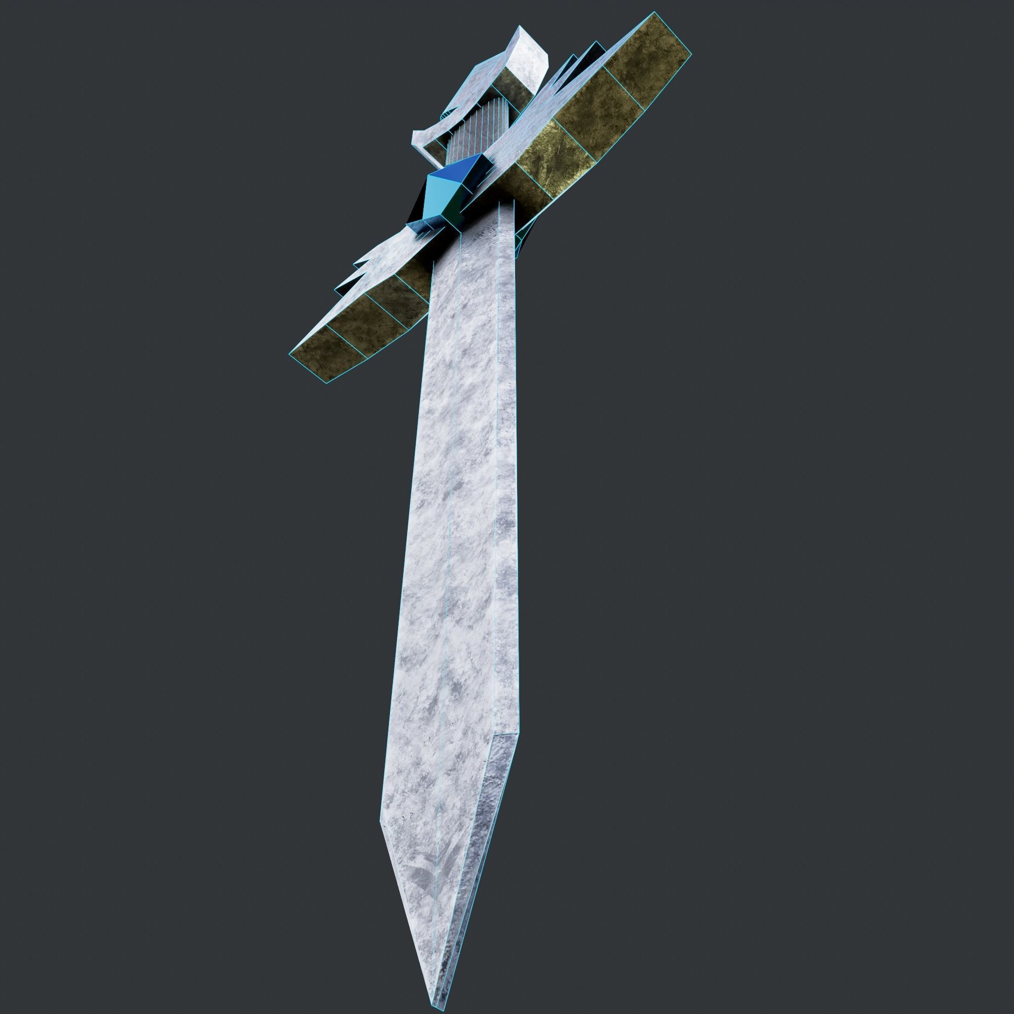 PBR Low poly game ready concept sword Low-poly 3D model_10
