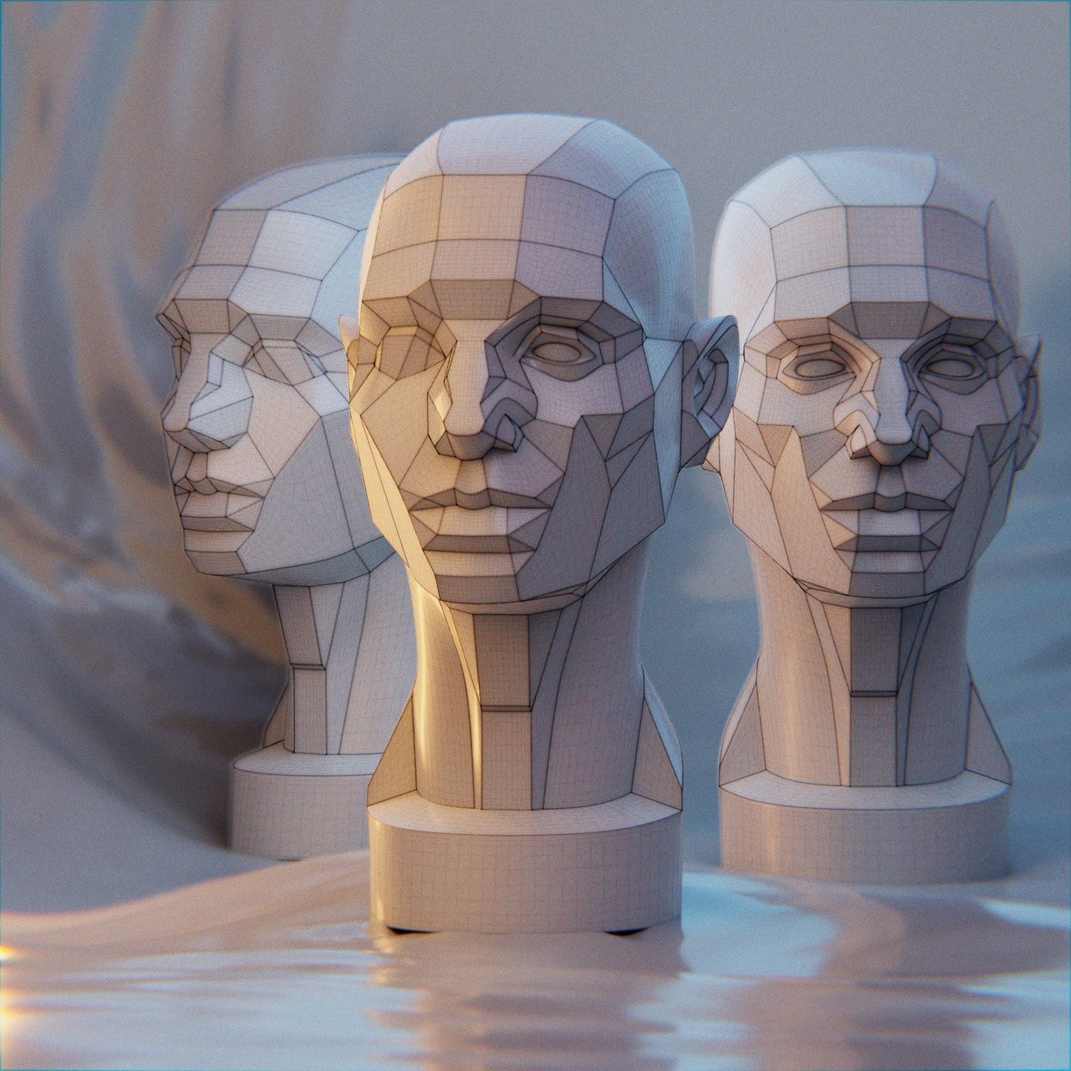 Detailed Asaro Heads - Symmetrical and Asymmetrical 3D print model_1