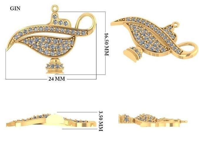 Gin Pendant charms 3dm details  3D print model