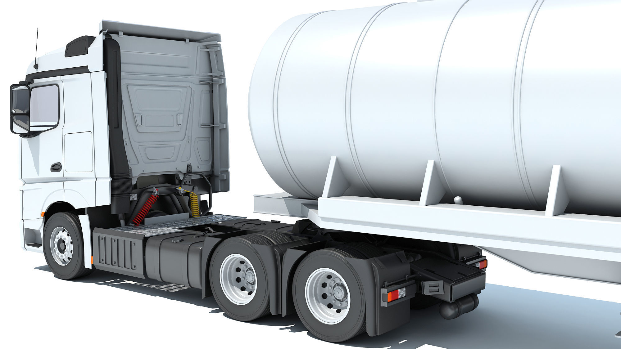 Truck with Tank Semitrailer 3D model_12