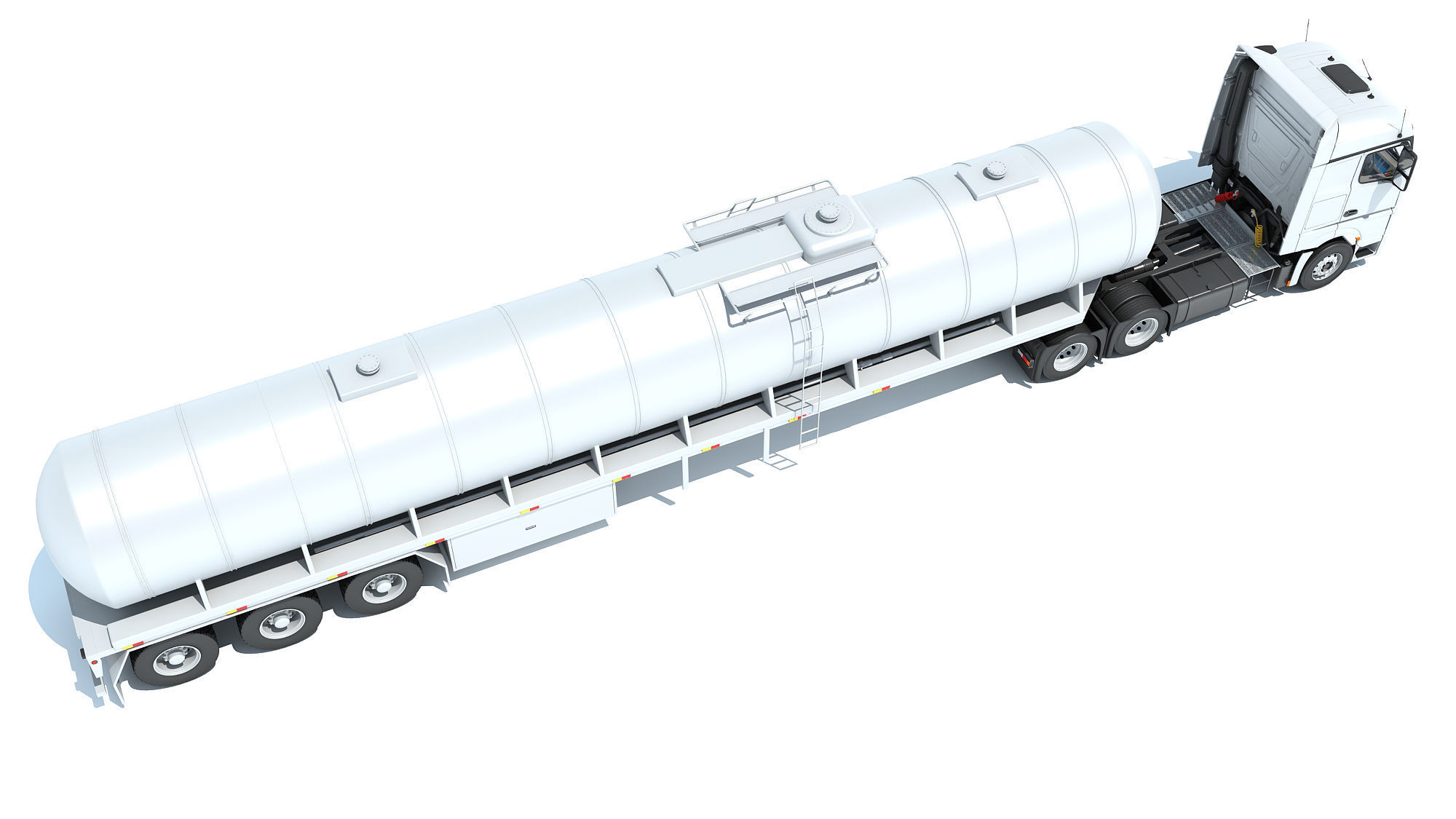 Truck with Tank Semitrailer 3D model_6