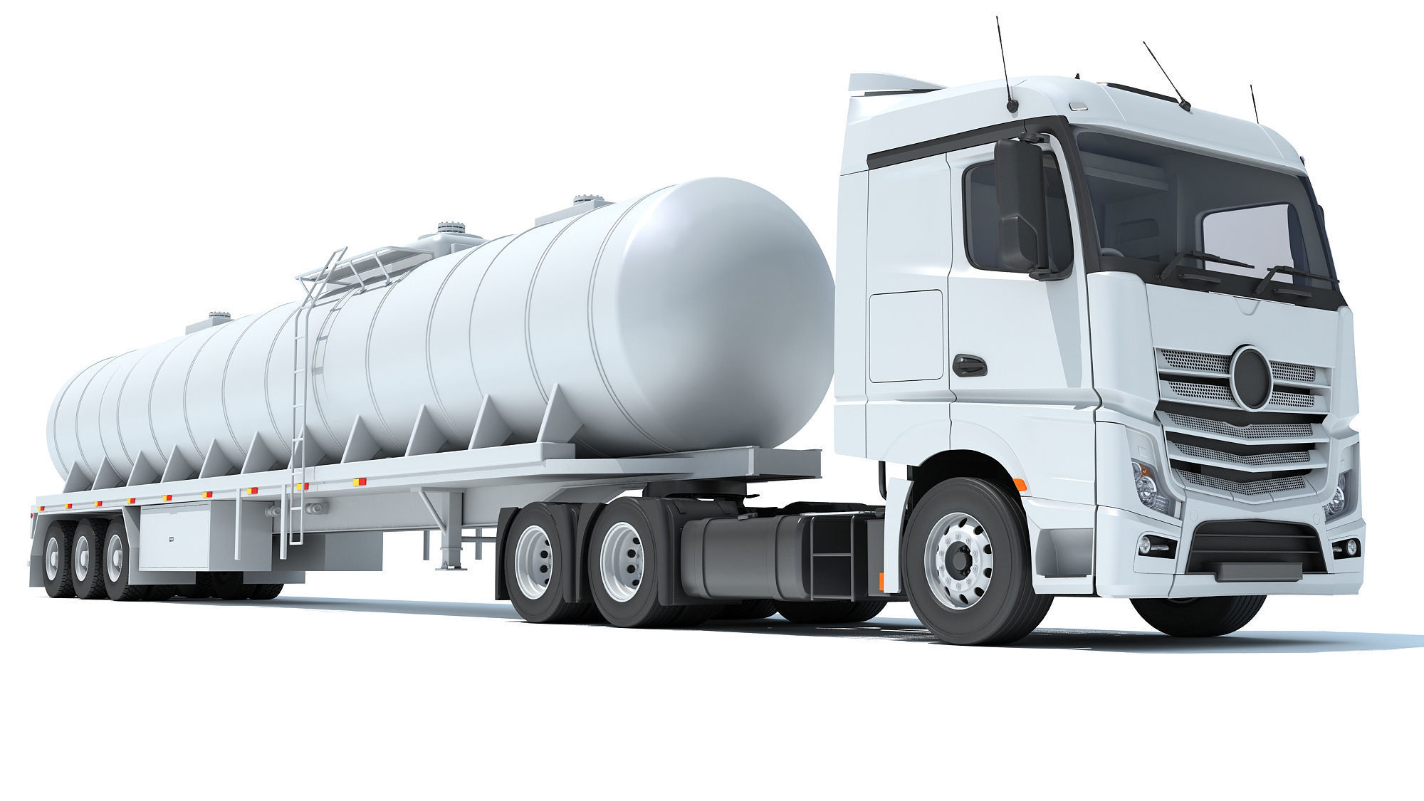 Truck with Tank Semitrailer 3D model_8
