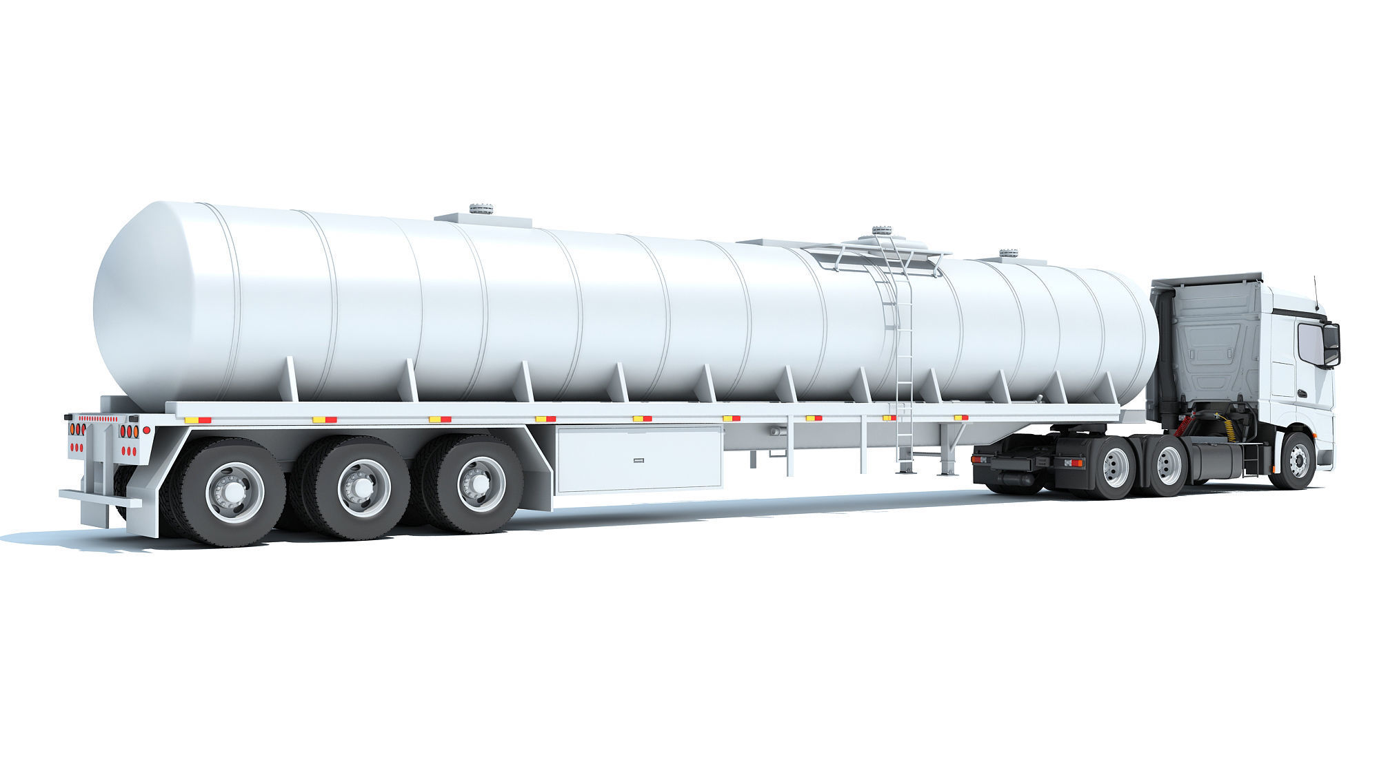 Truck with Tank Semitrailer 3D model_4