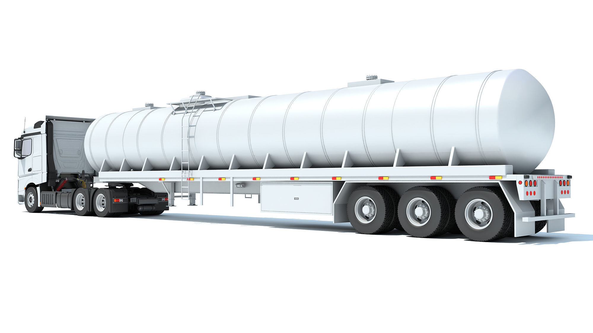 Truck with Tank Semitrailer 3D model_2