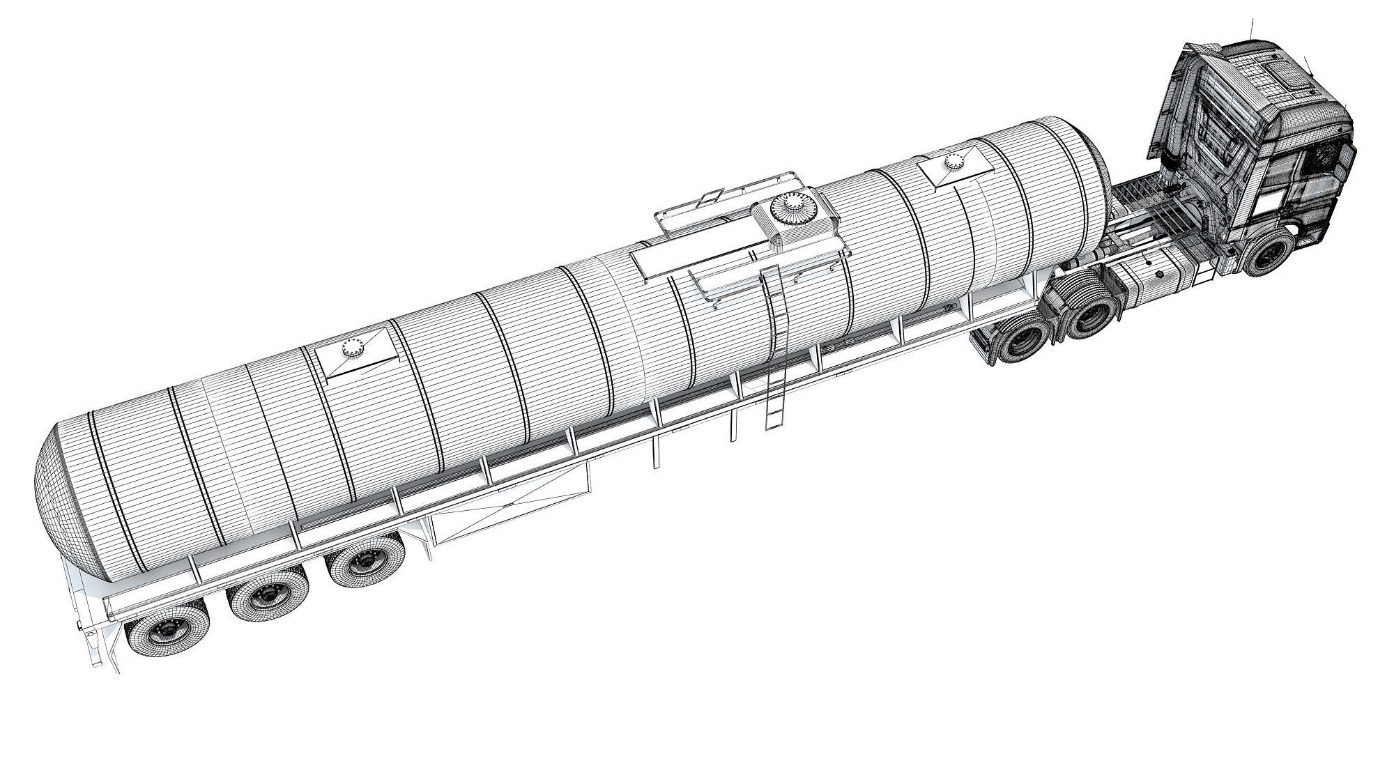 Truck with Tank Semitrailer 3D model_17