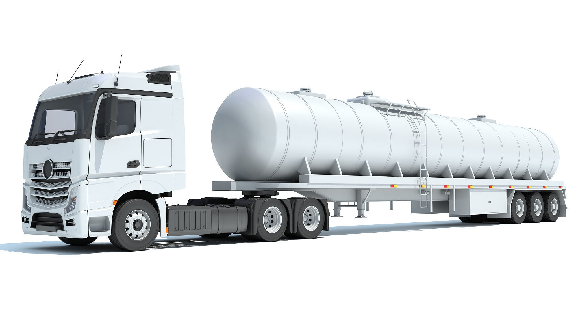 Truck with Tank Semitrailer 3D model_9