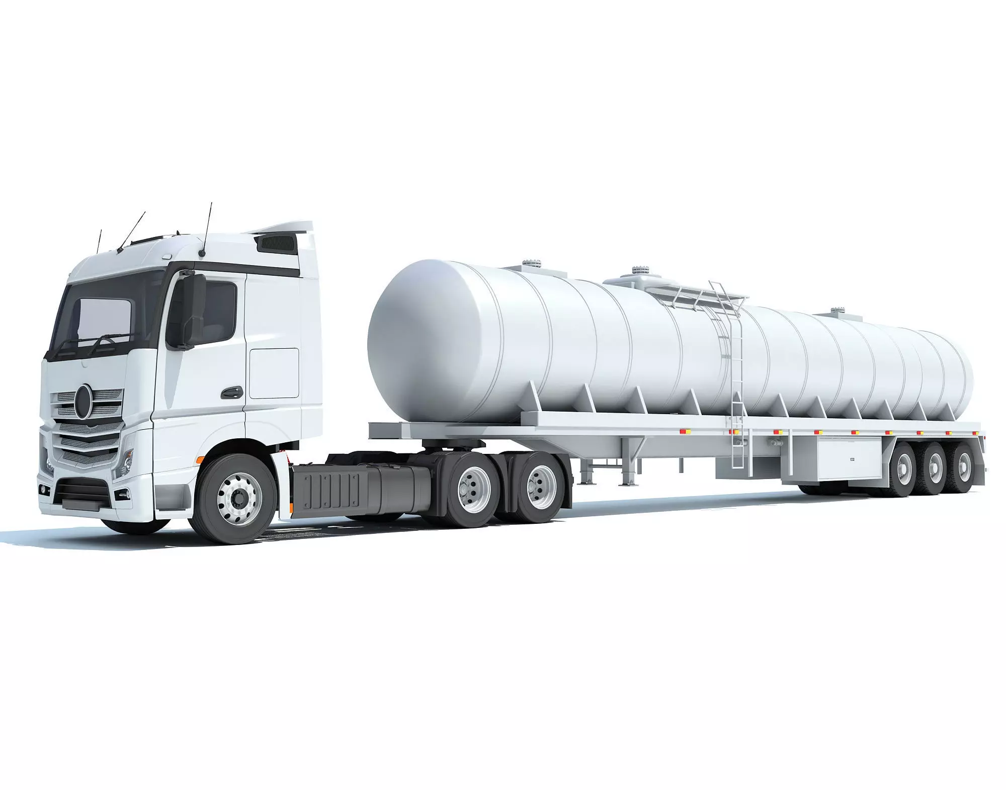 Truck with Tank Semitrailer 3D model_0